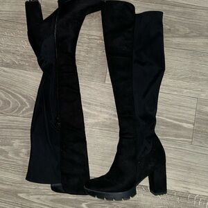 Windsor Black Over the Knee Boots
